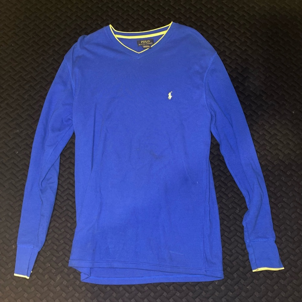 Polo by Ralph Lauren Men's Vivid Blue Long Sleeve Tee